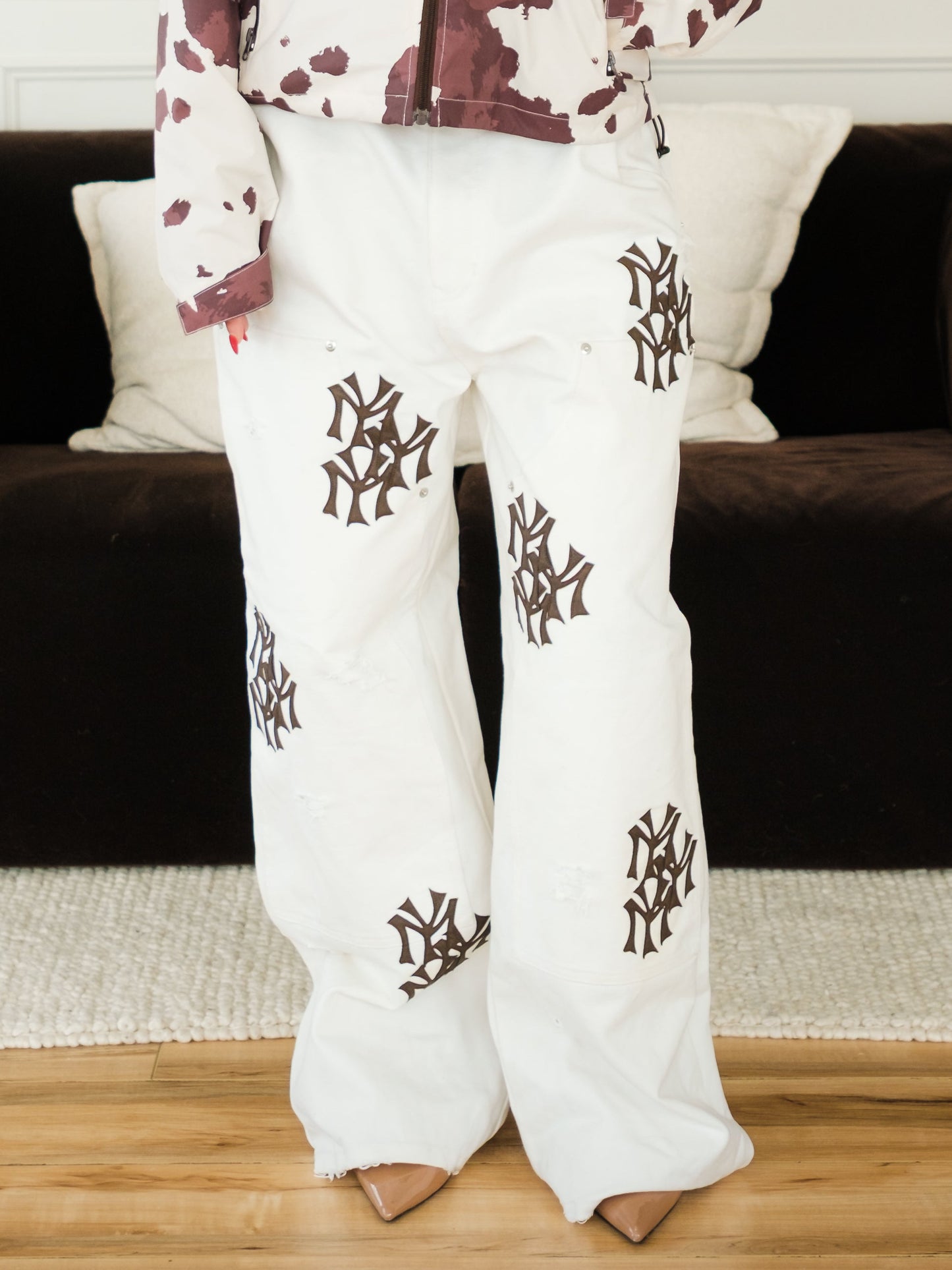 White Double Knee Denim