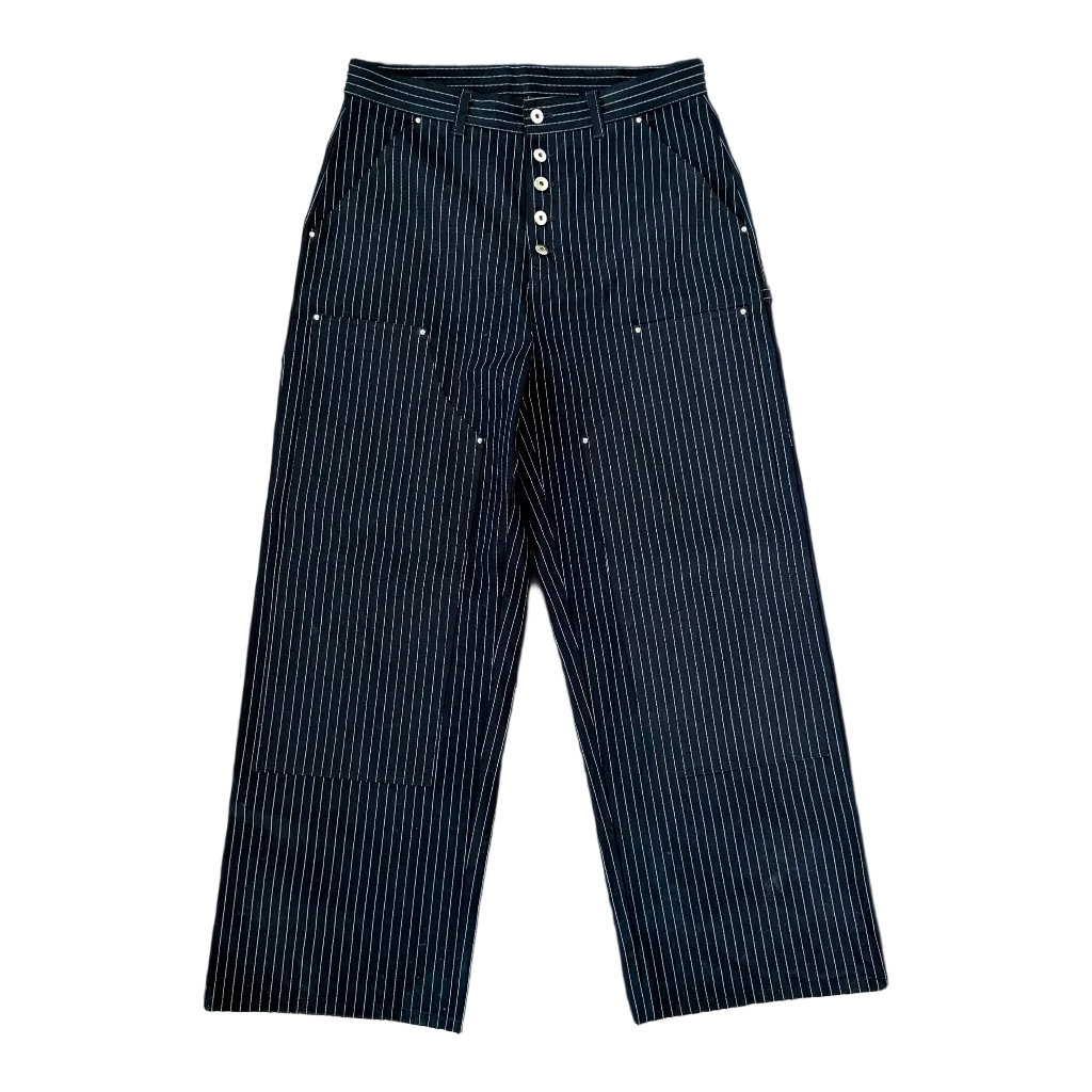 Blue Pinstripe Selvedge Double Knee