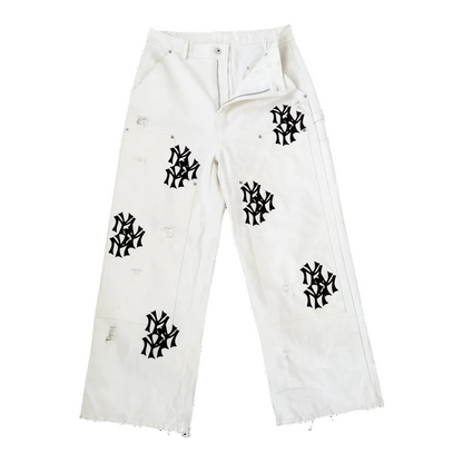 White Double Knee Denim