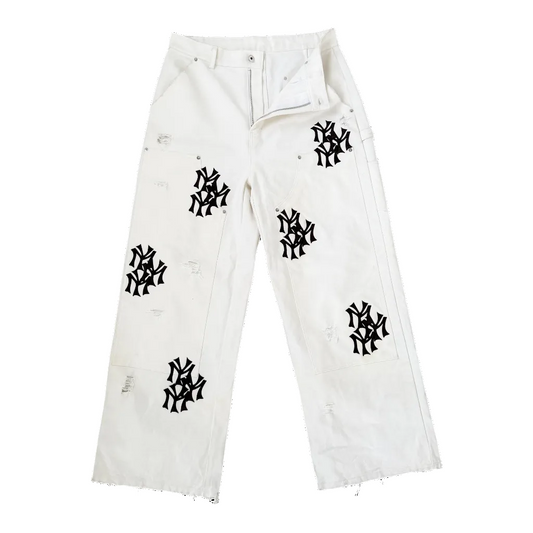 White Double Knee Denim