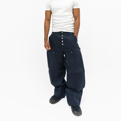 Blue Pinstripe Selvedge Double Knee