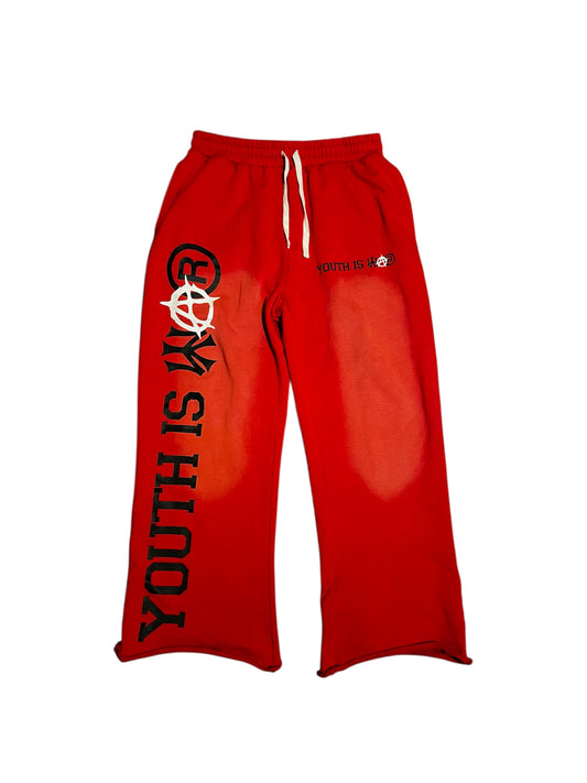 Red Sunfaded Sweatpants